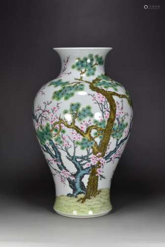 Qing dynasty qianlong year enamel gilt pine bamboo plum patt...