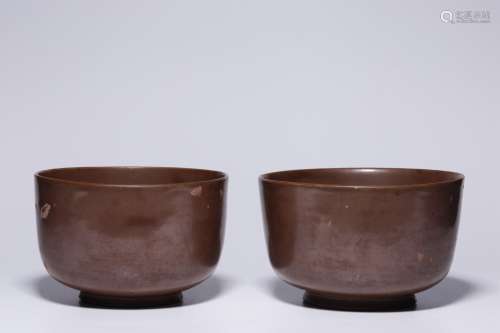 Song and Yuan Dynasties, a pair of sauce and glaze Yao Zhou ...