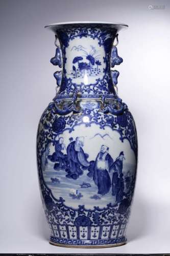 Qing Dynasty, the blue and white eight immortals celebrate l...