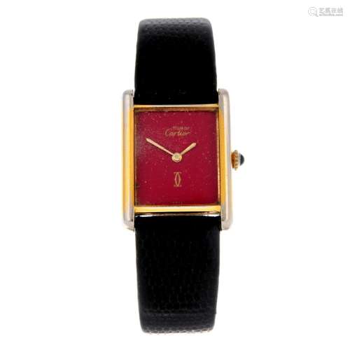 CARTIER - a Must de Cartier Tank wrist watch.