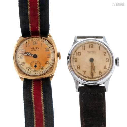 A group of four assorted watches, to include 9ct gold exampl...