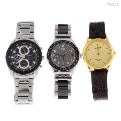 A group of seven assorted watches, to include examples by Lo...