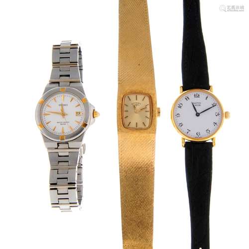 A group of six assorted watches and a pocket watch movement,