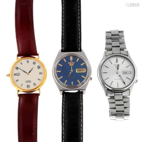 A group of fifteen assorted Seiko watches.