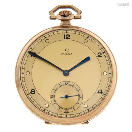 An open face pocket watch by Omega.