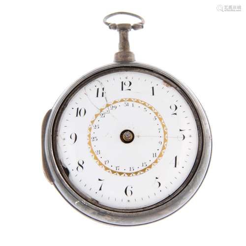 A pair case pocket watch by J.