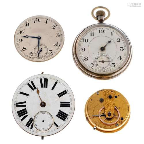 A group of assorted pocket watch and watch movements with th...