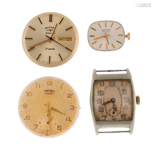 An assortment of watch movements, to include an example by O...