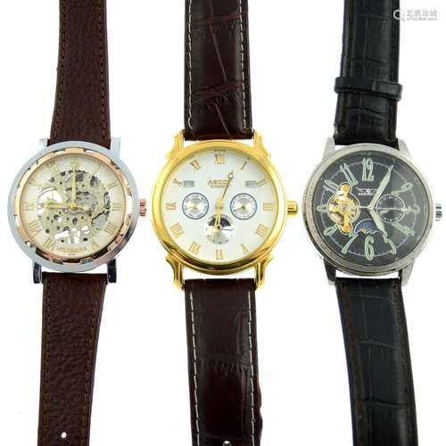 A group of six assorted mechanical watches.