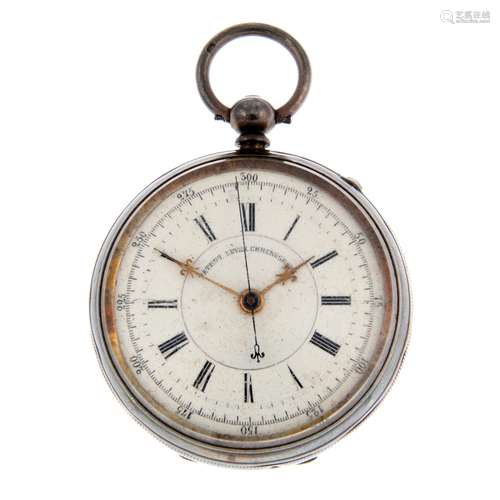 An open face centre seconds pocket watch.