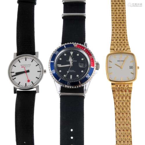 A group of ten assorted watches, to include examples by Seko...