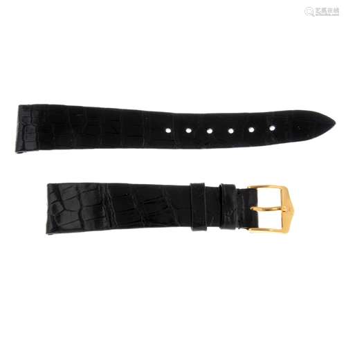 VACHERON CONSTANTIN - a black alligator watch strap with uns...