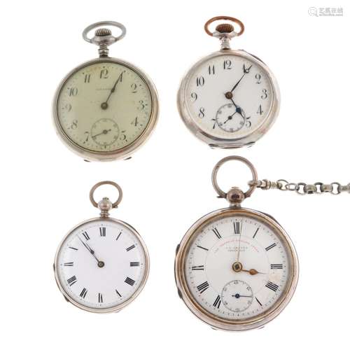 A group of four assorted pocket watches, to include three si...