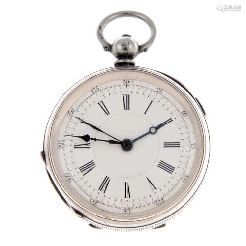 A centre seconds open face pocket watch.