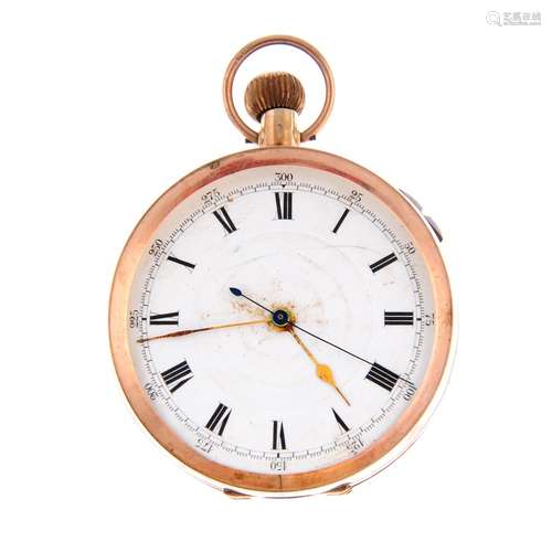 A centre seconds open face pocket watch.