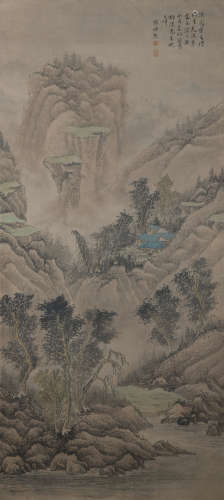 A Zhang peidun's landscape painting