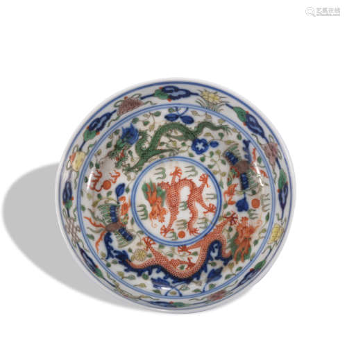 A Wu cai 'dragon' bowl