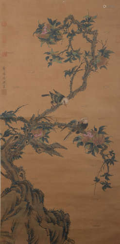 A Qian xuan's flower and bird painting