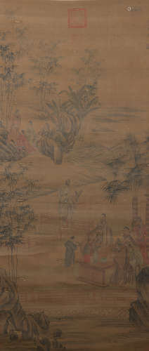 A Yan liben's landscape and figure painting
