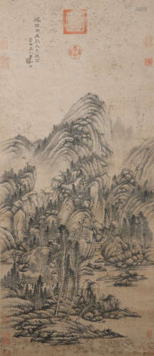 A Cao zhibai's landscape painting