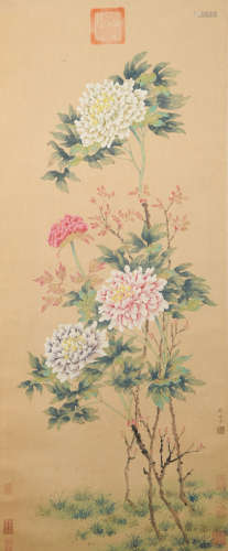 A Zheng sixiao's flower painting