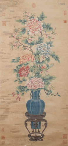 A Cui bai's flower painting