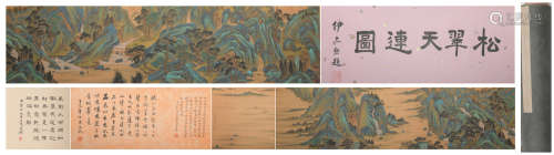 A Qiu ying's landscape hand scroll