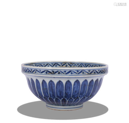 A blue and white bowl