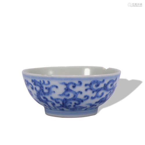 A blue and white bowl