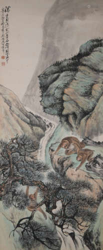 A Cheng zhang's monkey painting