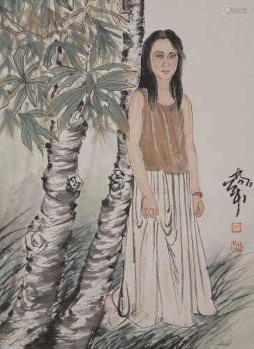 A He jiaying's figure painting