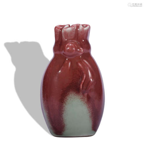 A flambe glazed vase