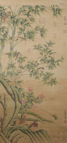 A Zhang zhongshu's flower and bird painting