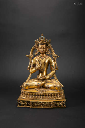 Gilt bronze Vajradhara From Qing