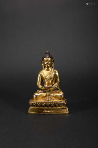 Gilt bronze Amitabha Buddha From Qing