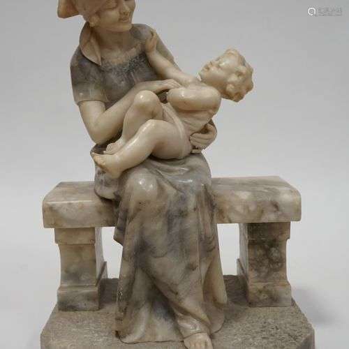 SEMENTA (fin XIXe, début XXe) Femme et enfants assis sur un ...