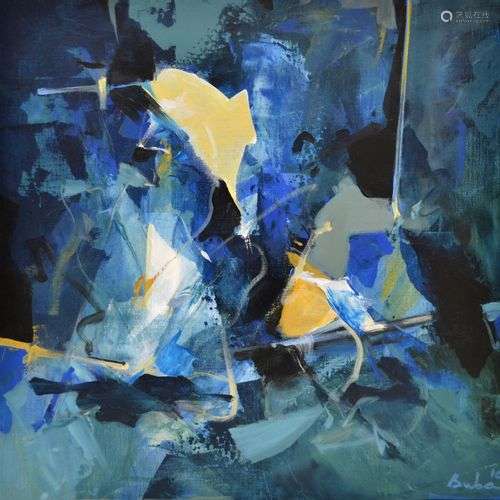 Adrian BUBA (1953) Composition bleue, 2010. Huile sur toile ...