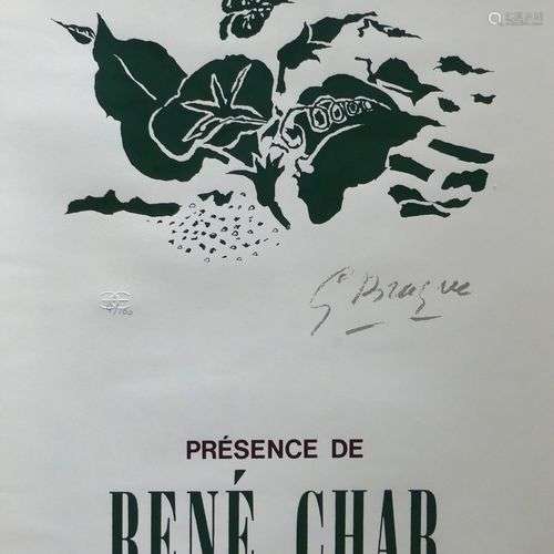 Georges BRAQUE (1882-1963) Affiche, lithographie signée dans...