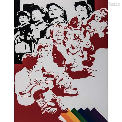 IVAN MESSAC (Né en 1948) ENFANTS POLYCHROME, 1970 Deux litho...