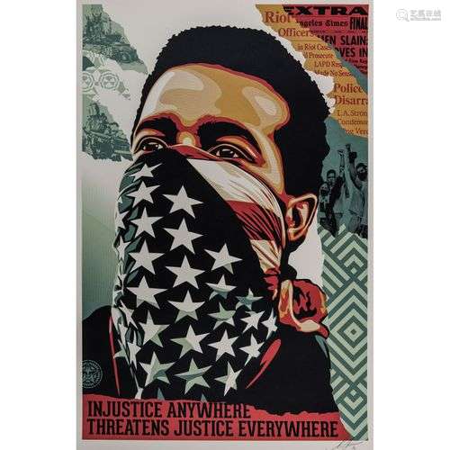 SHEPARD FAIREY (Né en 1970) AMERICAN RAGE, 2021 Lithographie...