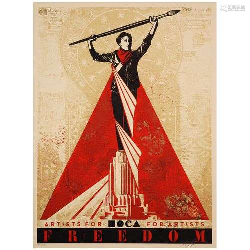 SHEPARD FAIREY (né en 1970) ARTISTS FOR FREEDOM, 2015 Sérigr...