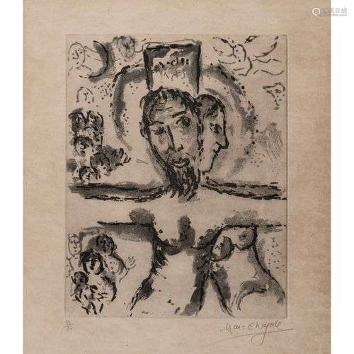 MARC CHAGALL (1887-1985) LA CRUCIFIXION, 1967 Eau-forte et a...