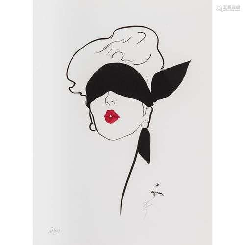 RENÉ GRUAU (1909-2004) ROUGE BAISER Lithographie en couleurs...