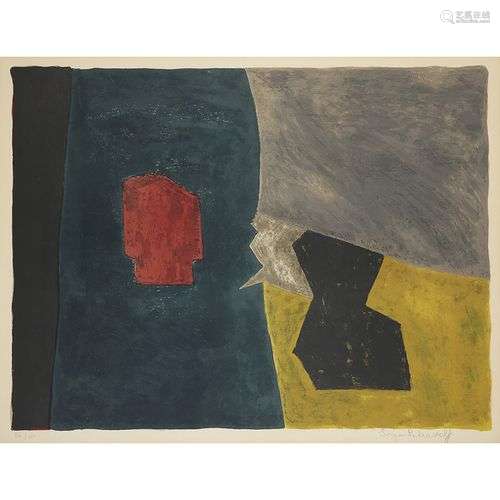 SERGE POLIAKOFF (1900-1969) COMPOSITION ROUGE, BLEU ET JAUNE...