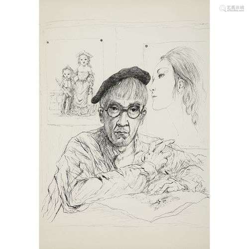 LÉONARD-TSUGOUHARU FOUJITA (1886-1968) AUTOPORTRAIT DANS L'A...