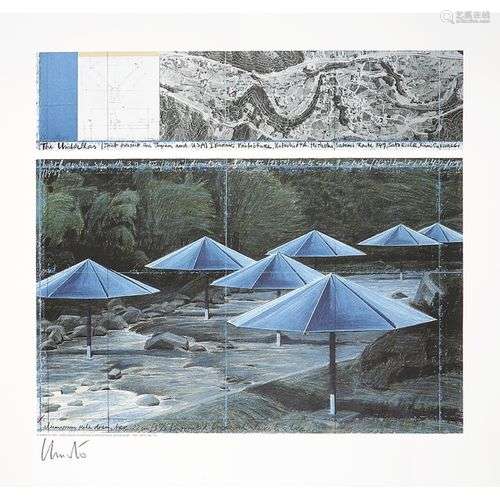 CHRISTO (1935-2020) ET JEANNE-CLAUDE (1935-2009) BLUE UMBREL...