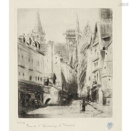 CAMILLE PISSARRO (1803-1903) RUE DE L'ÉPICERIE ROUEN Pointe ...