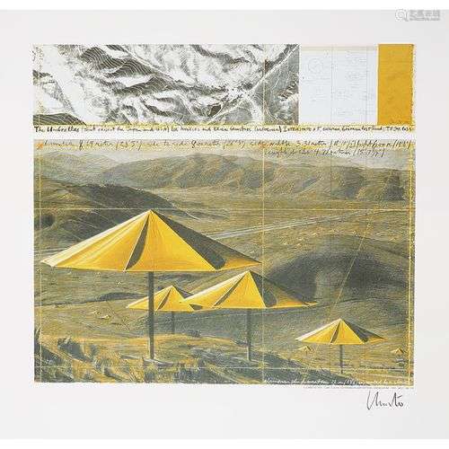 CHRISTO (1935-2020) ET JEANNE-CLAUDE (1935-2009) YELLOW UMBR...