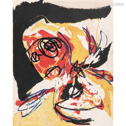 KAREL APPEL (1921-2006) A BEAST-DRAWN MAN, VERS 1963 Lithogr...