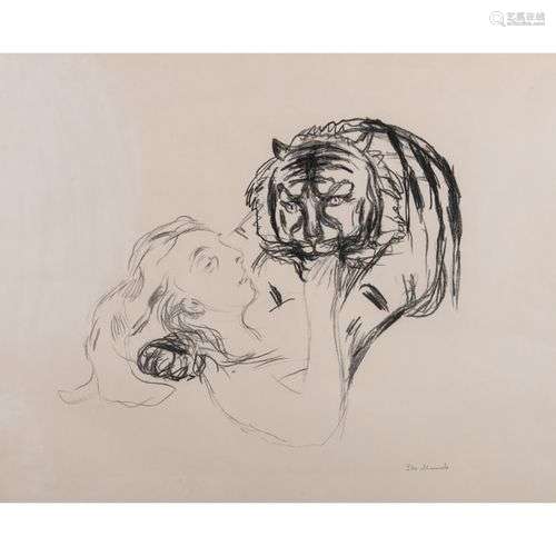 EDVARD MUNCH (1863-1944) LE TIGRE, 1908-1909 Lithographie su...